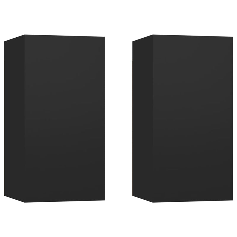 TV Cabinets 2 pcs Black 12"x11.8"x23.6" Chipboard
