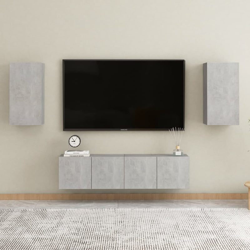 TV Cabinets 2 pcs Concrete Gray 12"x11.8"x23.6" Chipboard