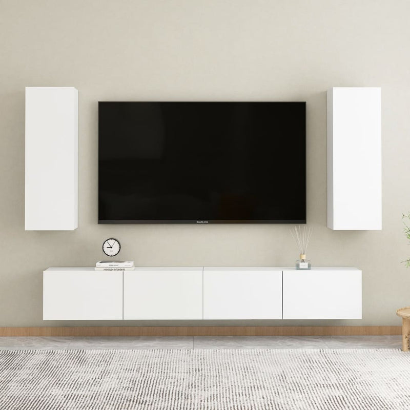 TV Cabinet White 12"x11.8"x35.4" Chipboard