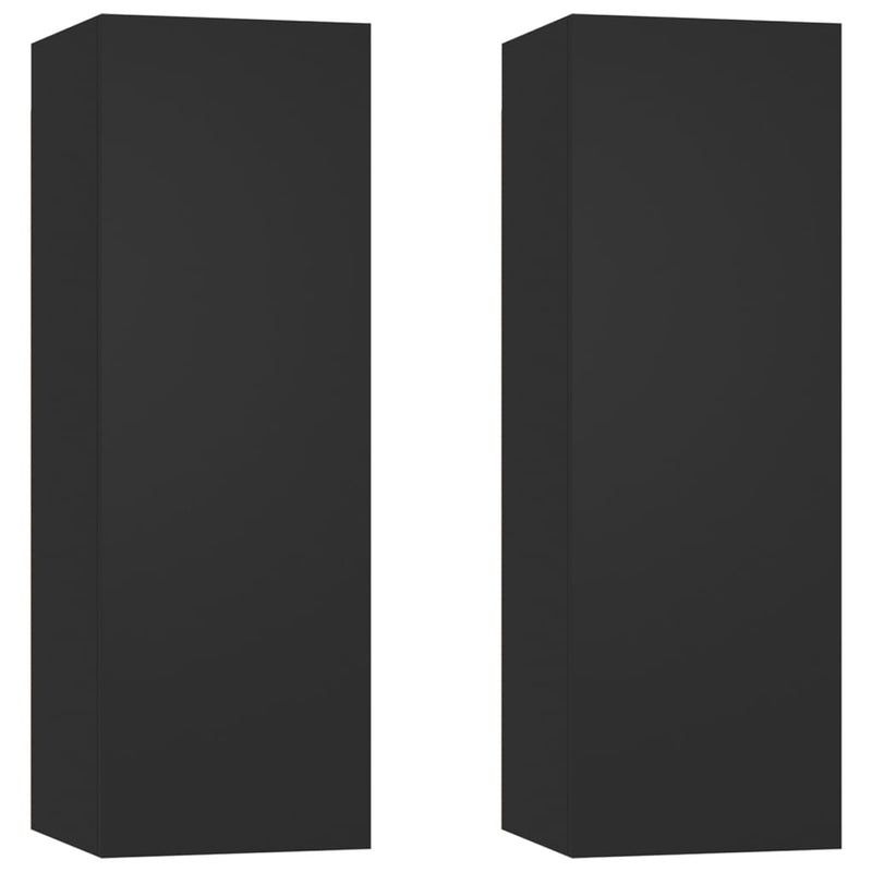 TV Cabinets 2 pcs Black 12"x11.8"x35.4" Chipboard