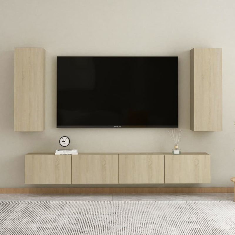 TV Cabinets 2 pcs Sonoma Oak 12"x11.8"x35.4" Chipboard