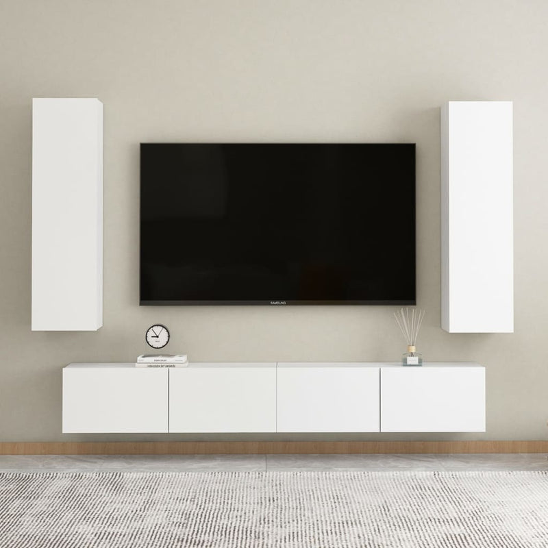 TV Cabinet White 12"x11.8"x43.3" Chipboard