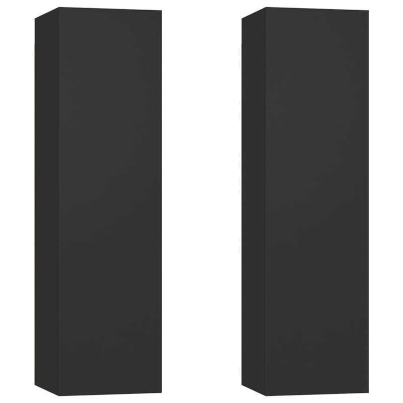TV Cabinets 2 pcs Black 12"x11.8"x43.3" Chipboard