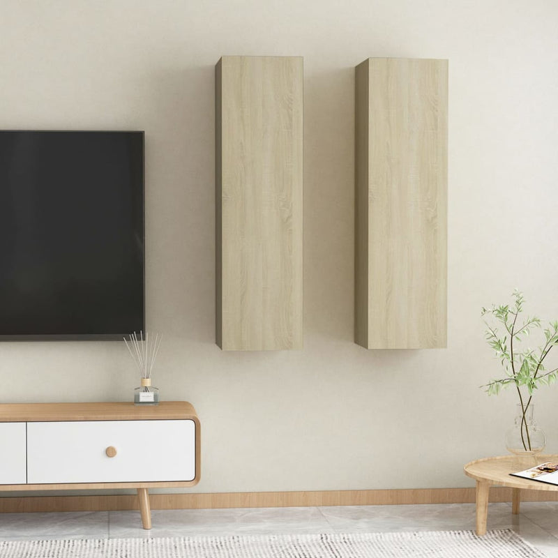 TV Cabinets 2 pcs Sonoma Oak 12"x11.8"x43.3" Chipboard