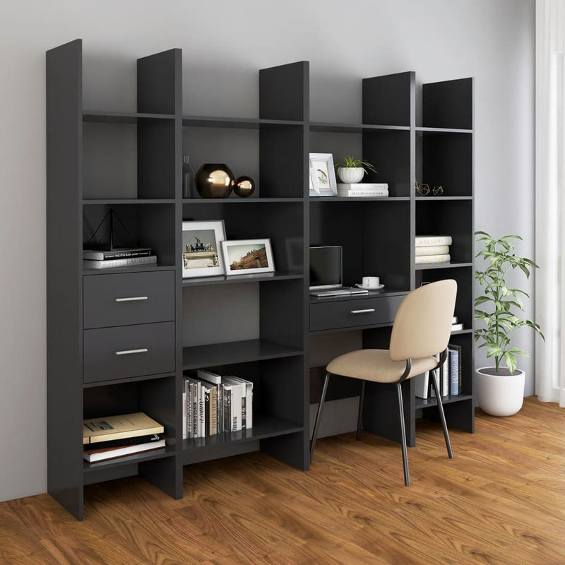Book Cabinet Gray 15.7"x13.8"x70.9" Chipboard