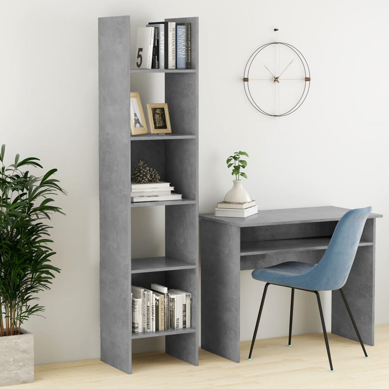 Book Cabinet Concrete Gray 15.7"x13.8"x70.9" Chipboard