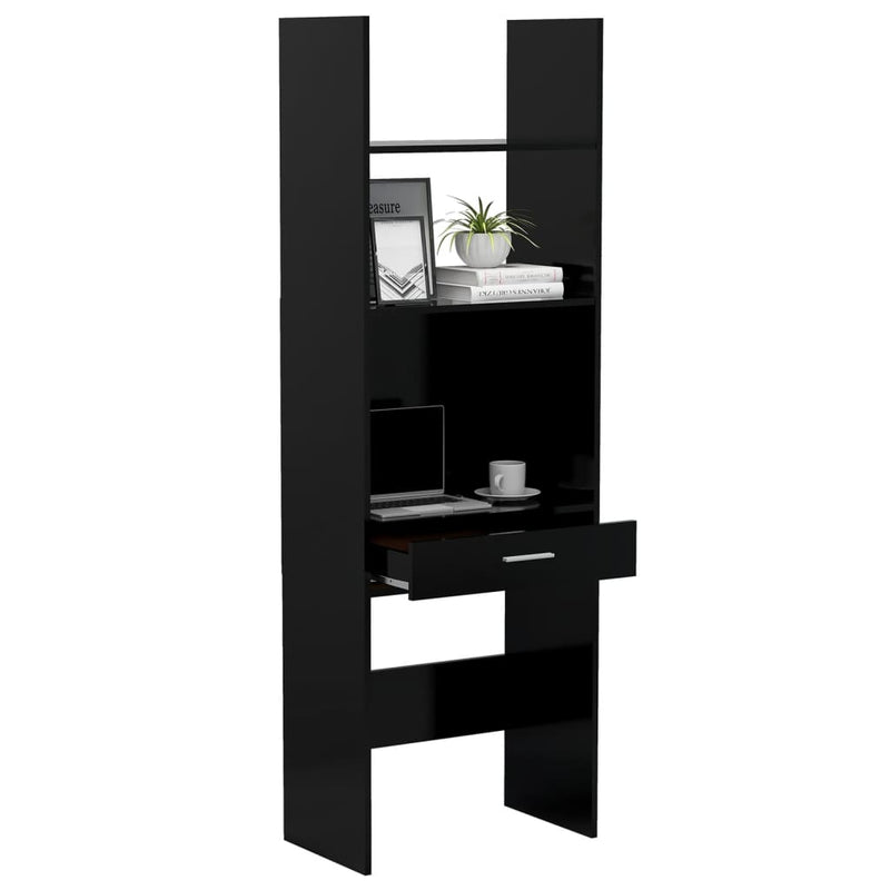 Book Cabinet Black 23.6"x13.8"x70.9" Chipboard