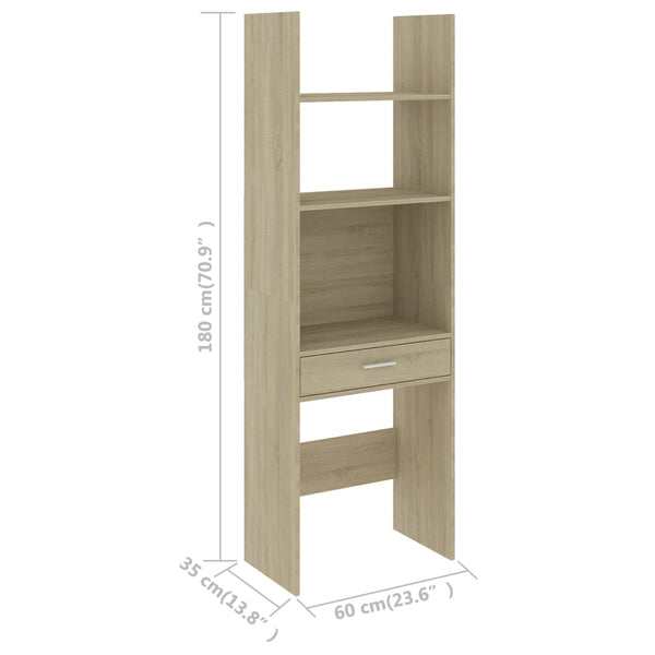 Book Cabinet Sonoma Oak 23.6"x13.8"x70.9" Chipboard