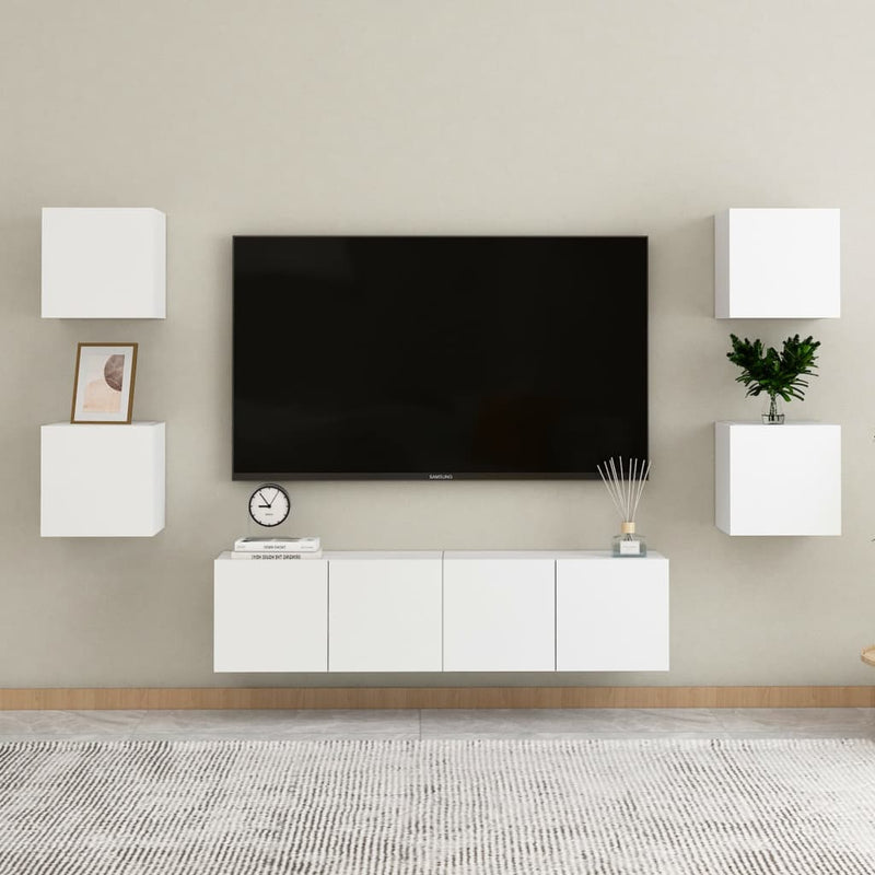 Wall Mounted TV Cabinets 2 pcs White 12"x11.8"x11.8"