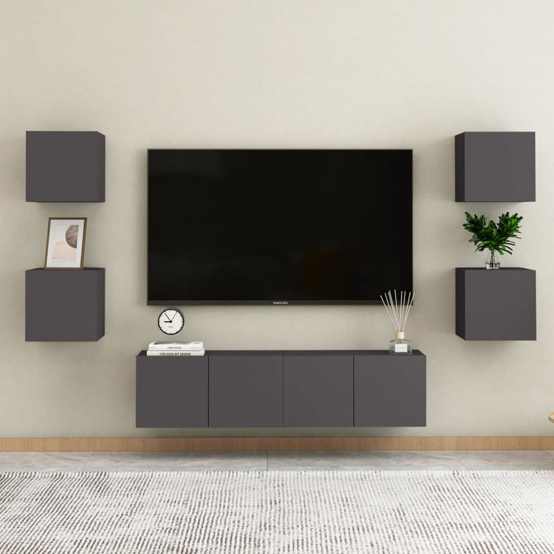 Wall Mounted TV Cabinets 2 pcs Gray 12"x11.8"x11.8"