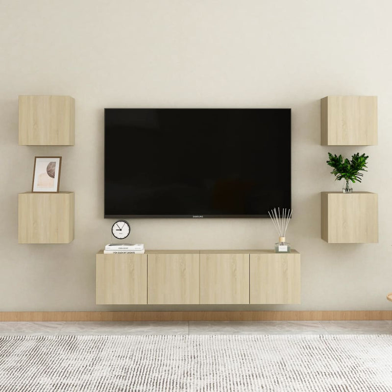 Wall Mounted TV Cabinets 2 pcs Sonoma Oak 12"x11.8"x11.8"