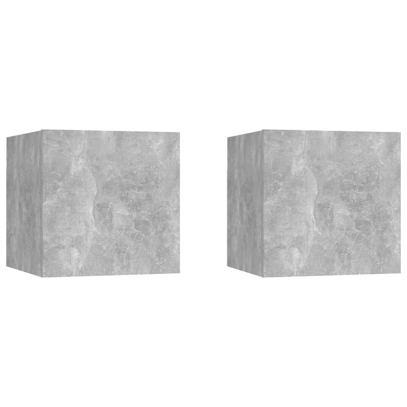 Wall Mounted TV Cabinets 2 pcs Concrete Gray 12"x11.8"x11.8"