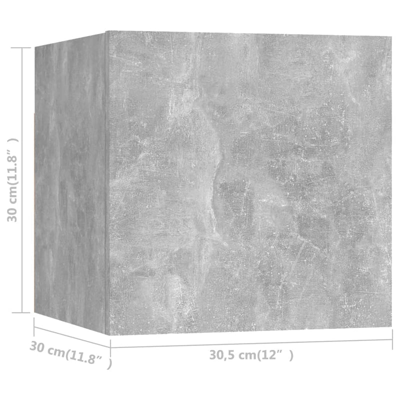 Wall Mounted TV Cabinets 4 pcs Concrete Gray 12"x11.8"x11.8"