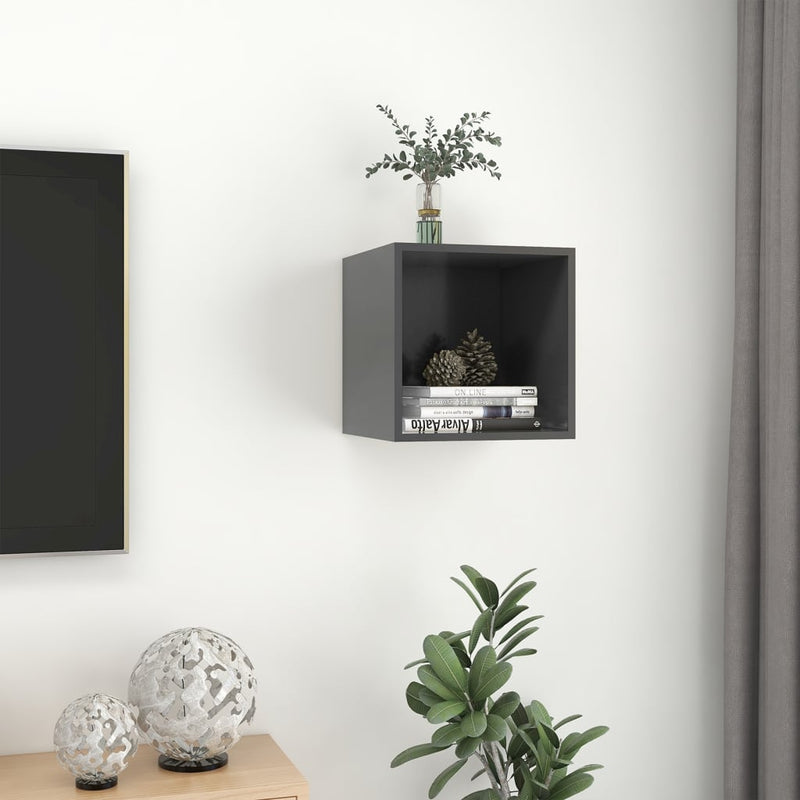 Wall Cabinet Gray 14.6"x14.6"x14.6" Chipboard