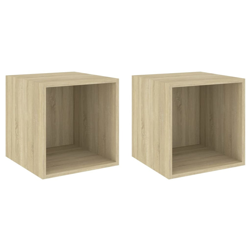 Wall Cabinets 2 pcs Sonoma Oak 14.6"x14.6"x14.6" Chipboard