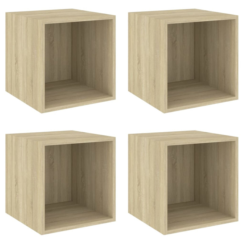Wall Cabinets 4 pcs Sonoma Oak 14.6"x14.6"x14.6" Chipboard