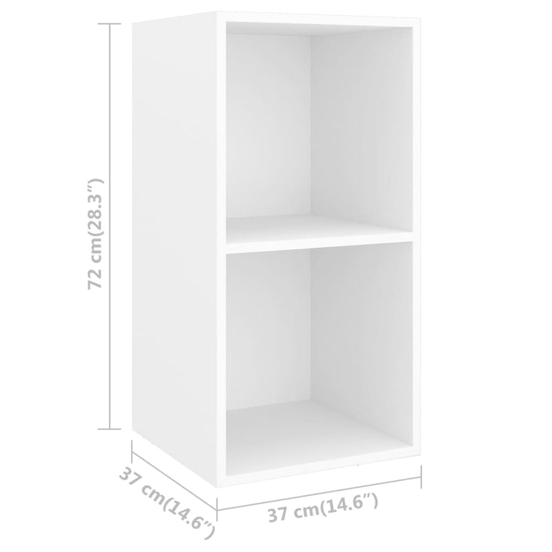 Wall-mounted TV Cabinet White 14.6"x14.6"x28.3" Chipboard