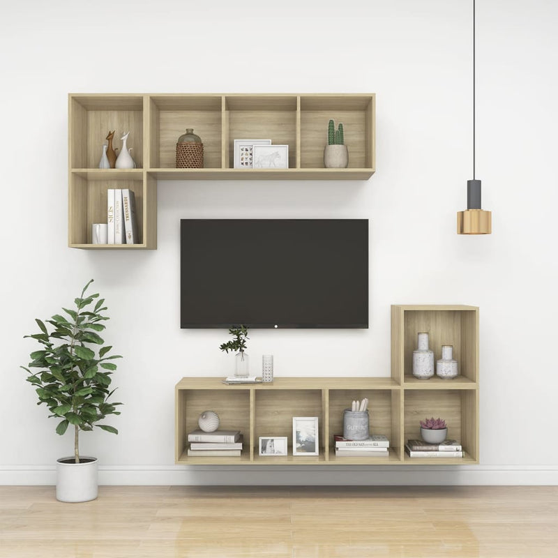 Wall-mounted TV Cabinet Sonoma Oak 14.6"x14.6"x28.3" Chipboard
