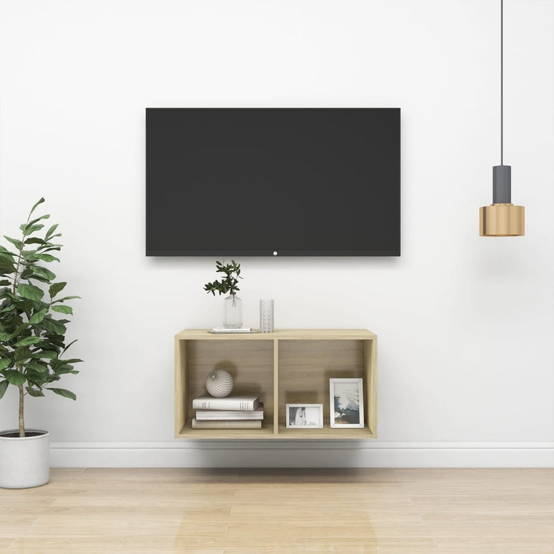 Wall-mounted TV Cabinet Sonoma Oak 14.6"x14.6"x28.3" Chipboard