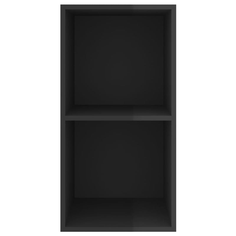 Wall-mounted TV Cabinet High Gloss Black 14.6"x14.6"x28.3" Chipboard