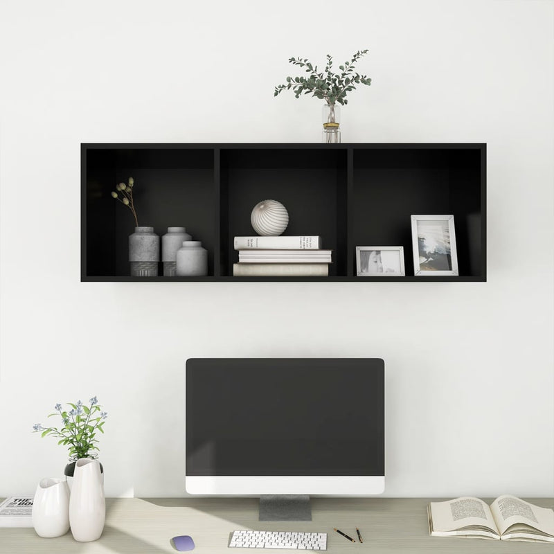 Wall-mounted TV Cabinet Black 14.6"x14.6"x42.1" Chipboard