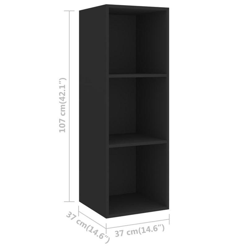 Wall-mounted TV Cabinet Black 14.6"x14.6"x42.1" Chipboard