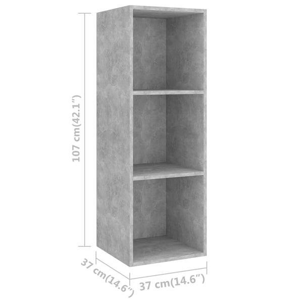 Wall-mounted TV Cabinet Concrete Gray 14.6"x14.6"x42.1" Chipboard