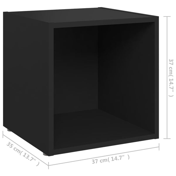 TV Cabinets 2 pcs Black 14.6"x13.8"x14.6" Chipboard