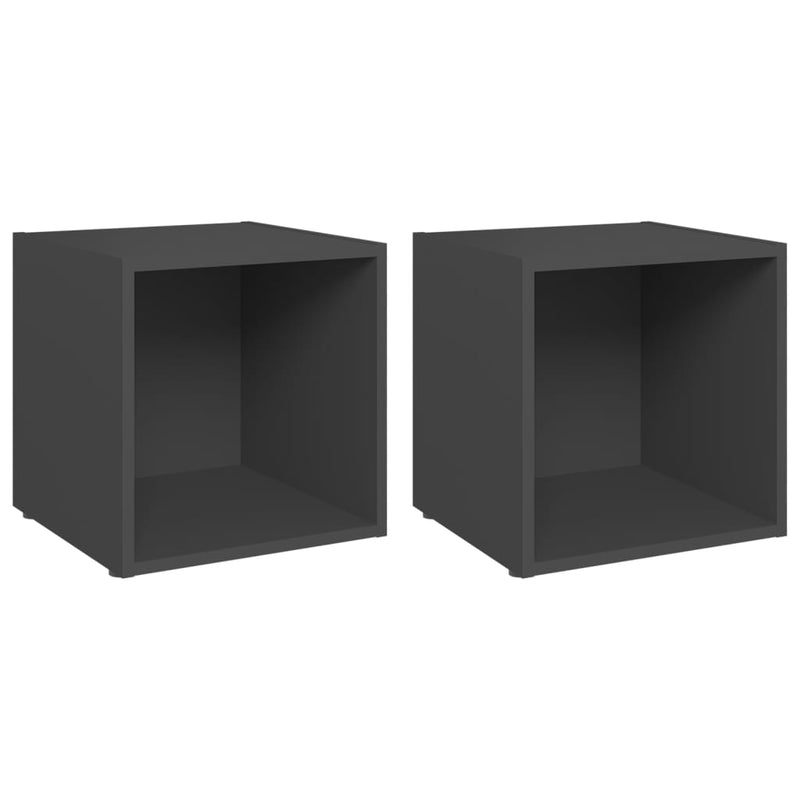 TV Cabinets 2 pcs Gray 14.6"x13.8"x14.6" Chipboard