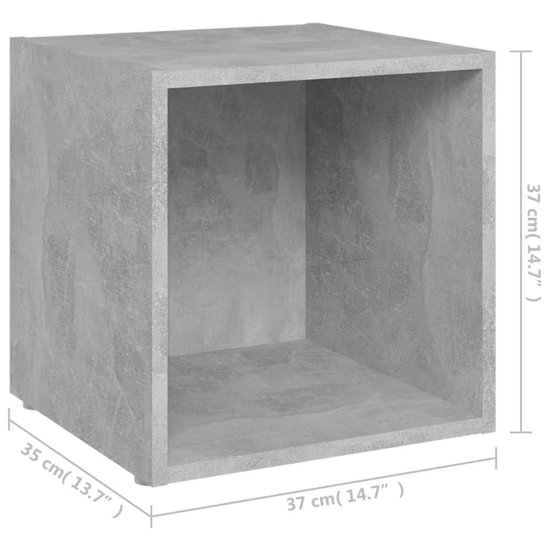 TV Cabinet Concrete Gray 14.6"x13.8"x14.6" Chipboard