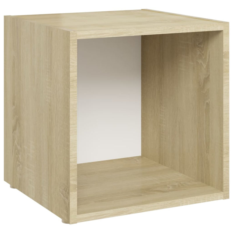 TV Cabinets 2 pcs White and Sonoma Oak 14.6"x13.8"x14.6" Chipboard