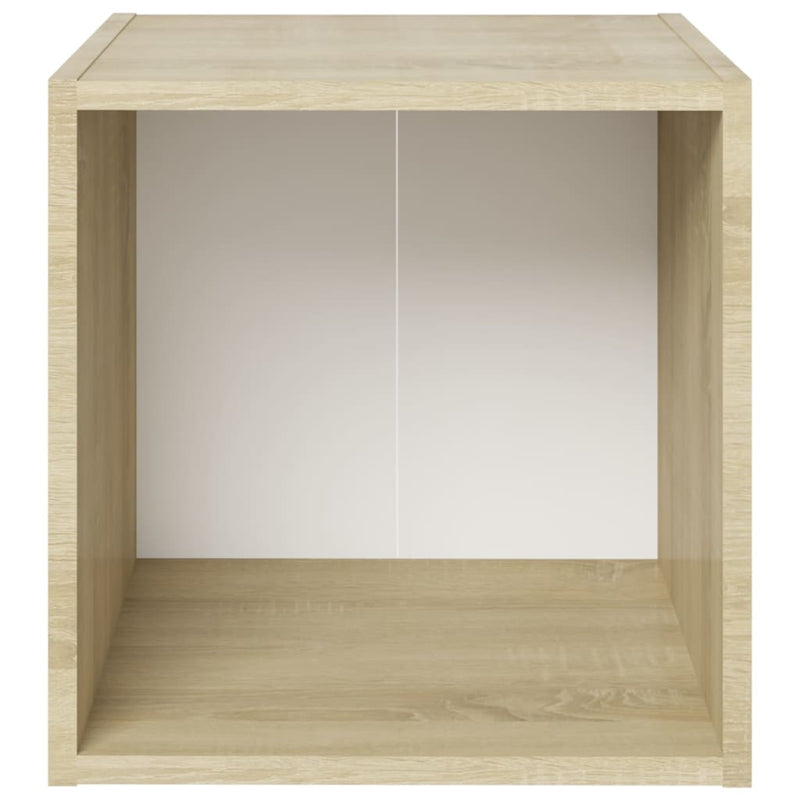 TV Cabinets 2 pcs White and Sonoma Oak 14.6"x13.8"x14.6" Chipboard