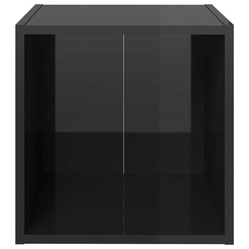 TV Cabinet High Gloss Black 14.6"x13.8"x14.6" Chipboard