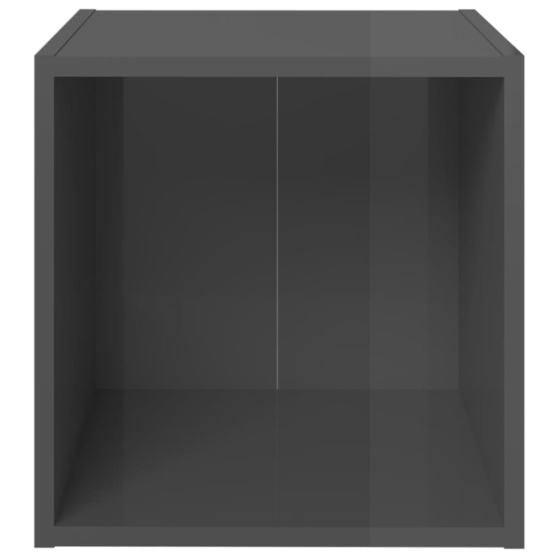 TV Cabinets 2 pcs High Gloss Gray 14.6"x13.8"x14.6" Chipboard