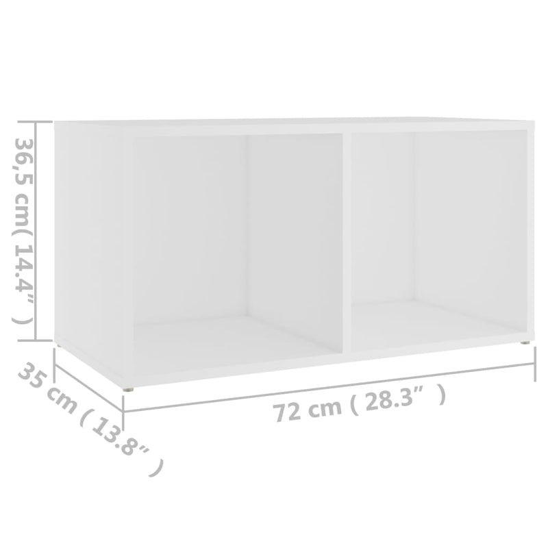 TV Cabinet White 28.3"x13.8"x14.4" Chipboard