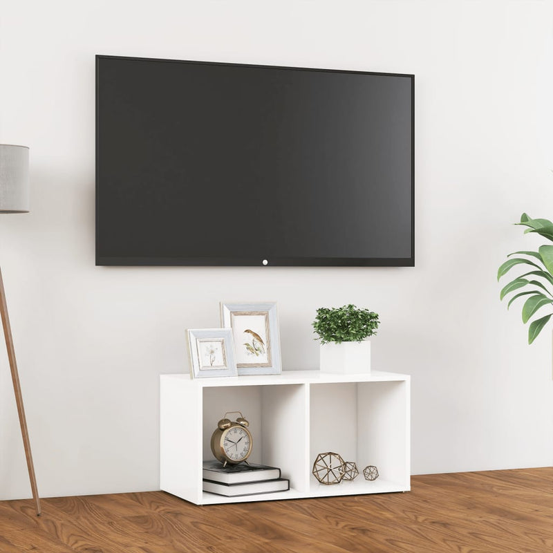 TV Cabinet White 28.3"x13.8"x14.4" Chipboard