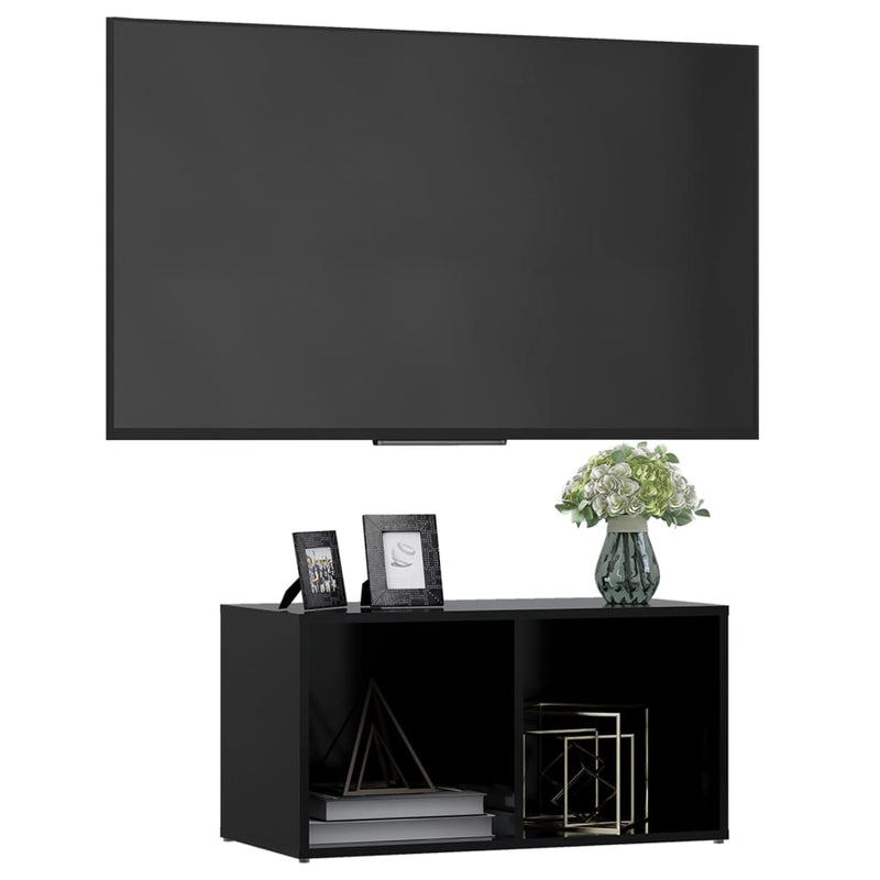 TV Cabinet Black 28.3"x13.8"x14.4" Chipboard