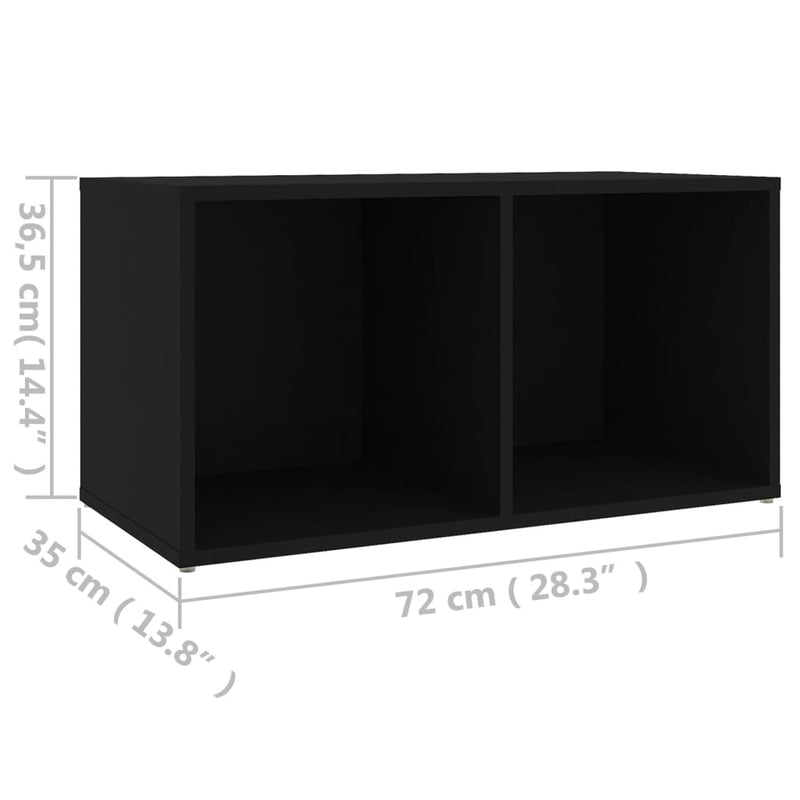 TV Cabinet Black 28.3"x13.8"x14.4" Chipboard