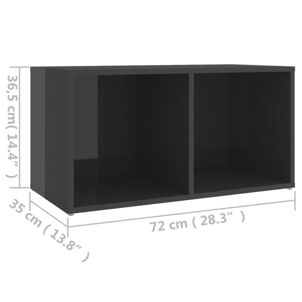 TV Cabinet High Gloss Gray 28.3"x13.8"x14.4" Chipboard