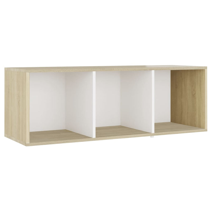 TV Cabinet White and Sonoma Oak 42.1"x13.8"x14.6" Chipboard