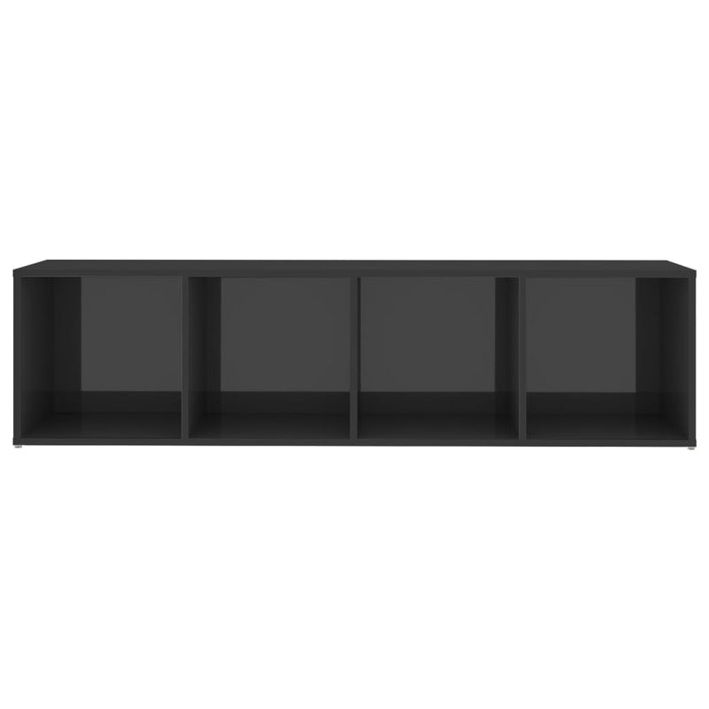 TV Cabinet High Gloss Gray 56.1"x13.8"x14.4" Chipboard