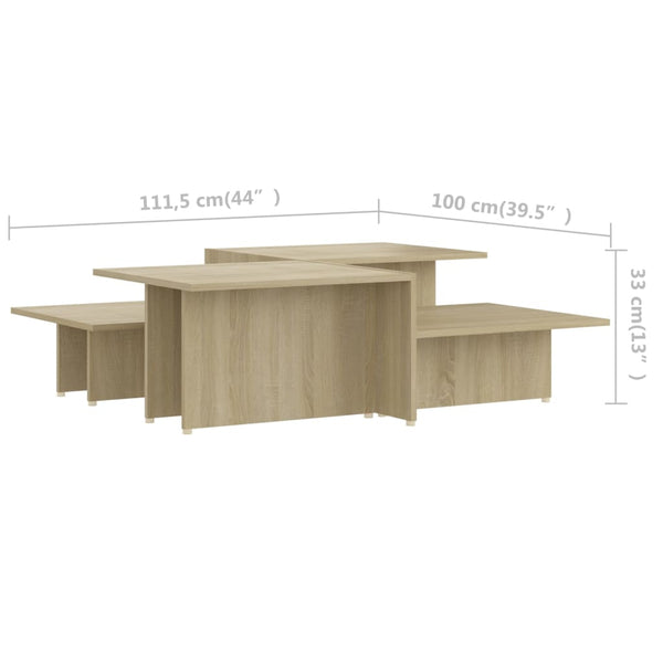 Coffee Tables 2 pcs Sonoma Oak 43.9"x19.7"x13" Chipboard