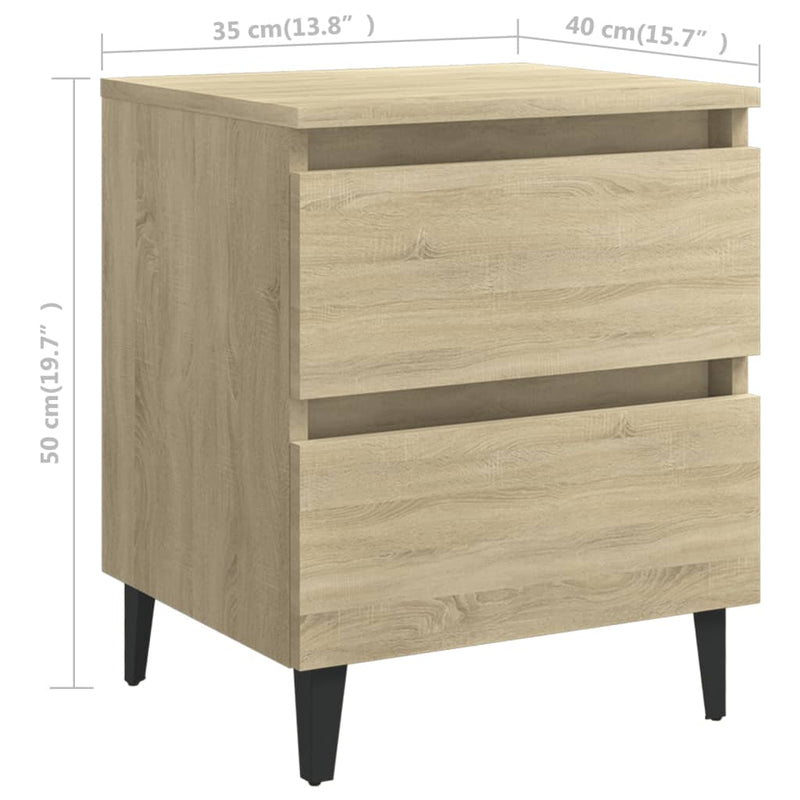 Bed Cabinets 2 pcs Sonoma Oak 15.7"x13.8"x19.7" Chipboard