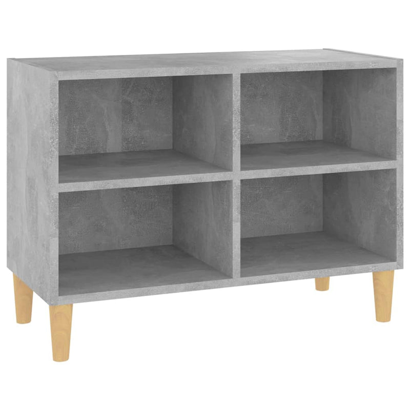TV Cabinet with Solid Wood Legs Concrete Gray 27.4"x11.8"x19.7"
