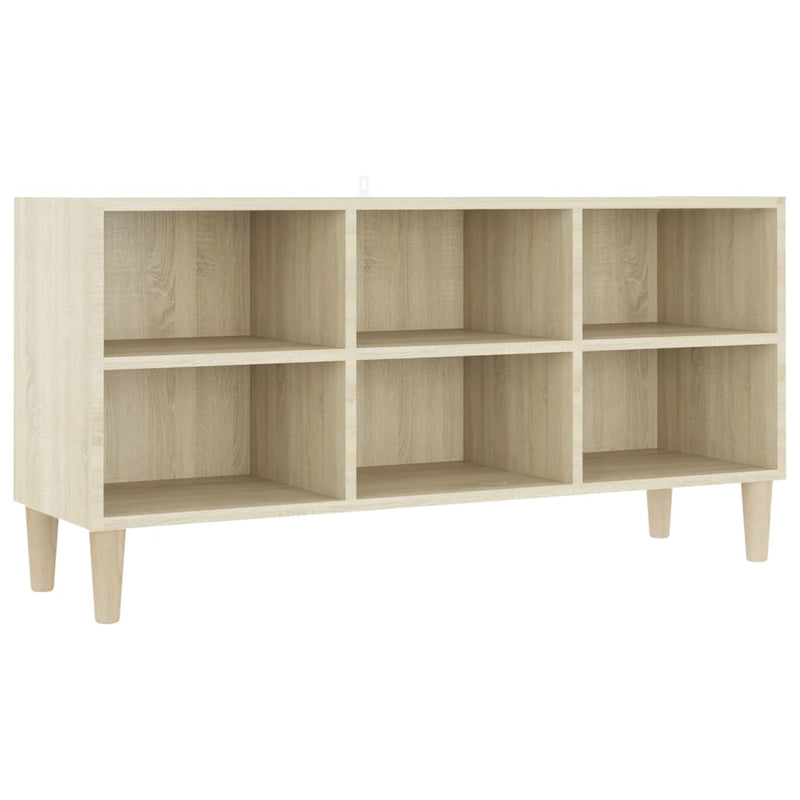 TV Cabinet with Solid Wood Legs Sonoma Oak 40.7"x11.8"x19.7"