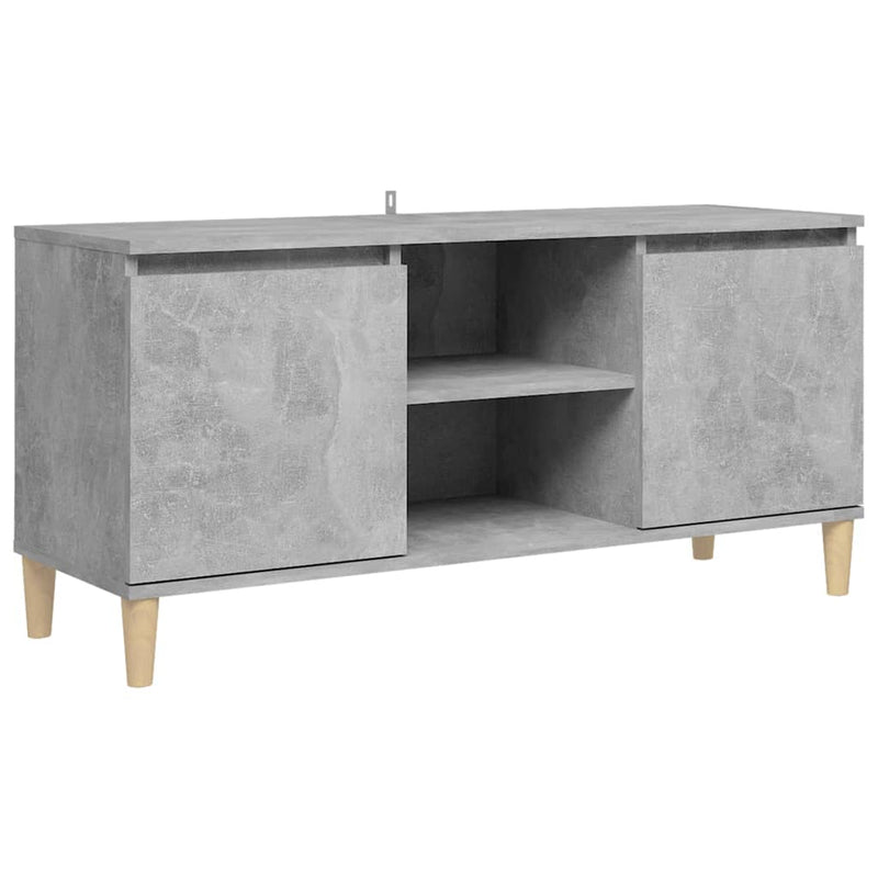 TV Cabinet with Solid Wood Legs Concrete Gray 40.7"x13.8"x19.7"