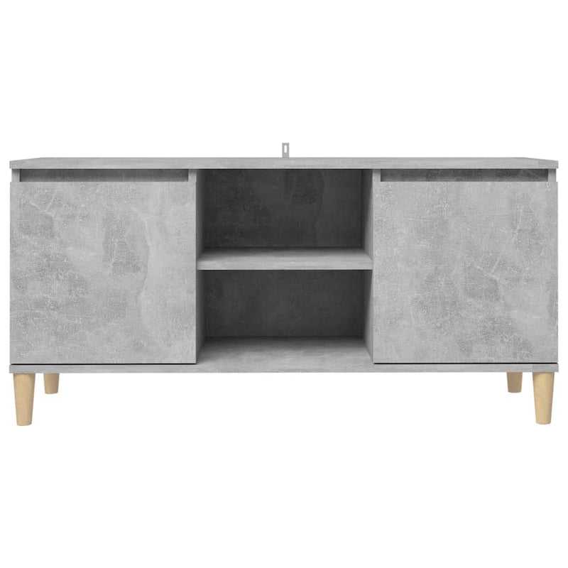 TV Cabinet with Solid Wood Legs Concrete Gray 40.7"x13.8"x19.7"