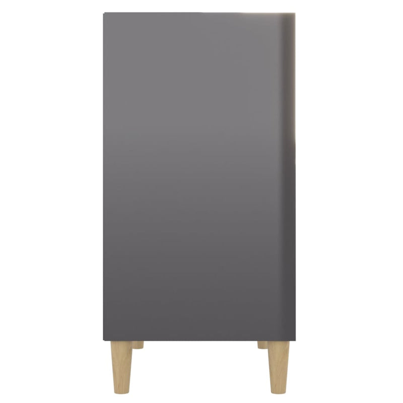 Sideboard High Gloss Gray 22.4"x14"x28" Chipboard