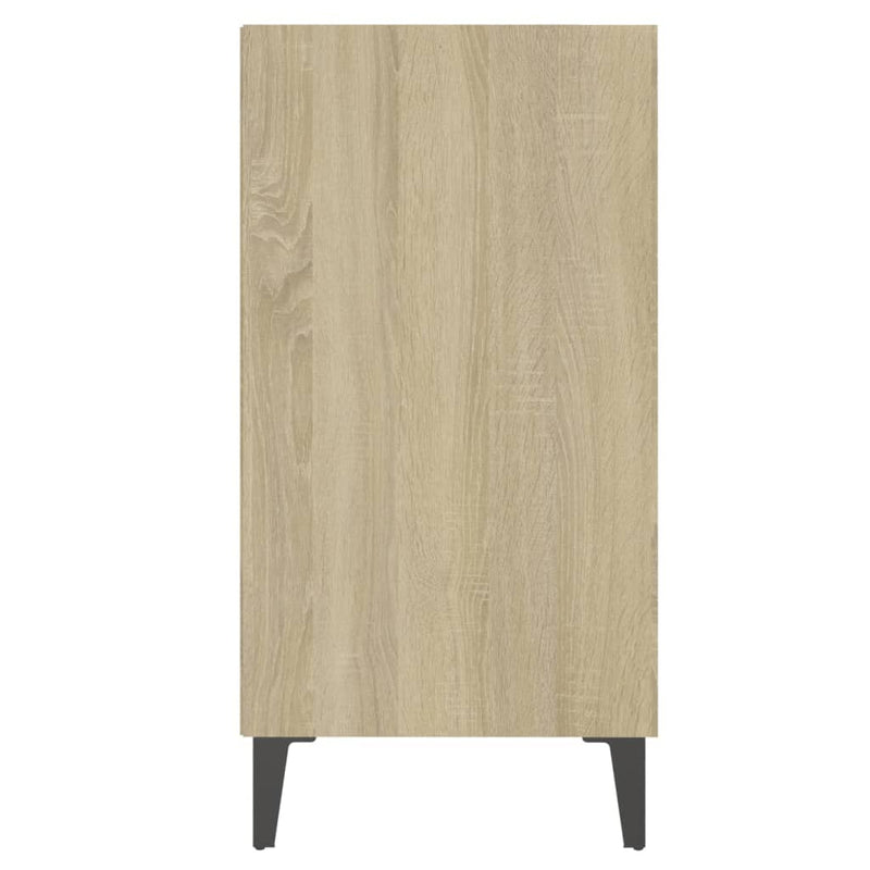 Sideboard White and Sonoma Oak 22.4"x14"x28" Chipboard