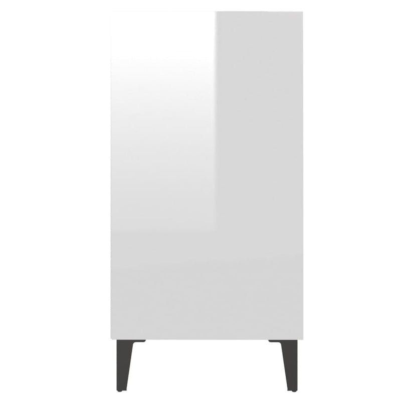 Sideboard High Gloss White 22.4"x14"x28" Chipboard